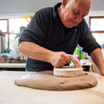 John Higgins at work in his studio 2018